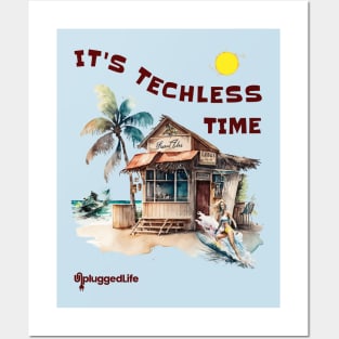 Techless Time Beach TShirt Posters and Art